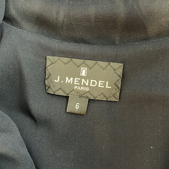 J Mendel Navy dress with sheer back - Picture 3 of 8